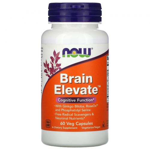 Now Foods, Brain Elevate, 60 растительных капсул