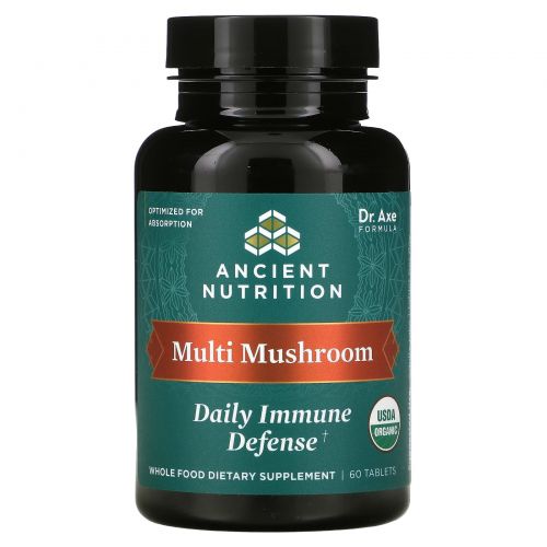 Dr. Axe / Ancient Nutrition, Multi Mushroom, Daily Immune Defense,  60 Tablets