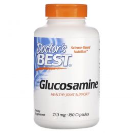 Doctor's Best, Лучший глюкозамин сульфат, 750 мг, 180 капсул