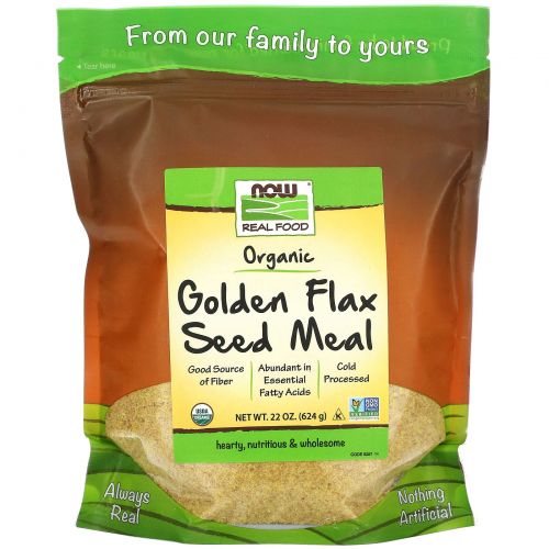 Now Foods, Органика, Золотые семена льна, 22 унции (624 г)