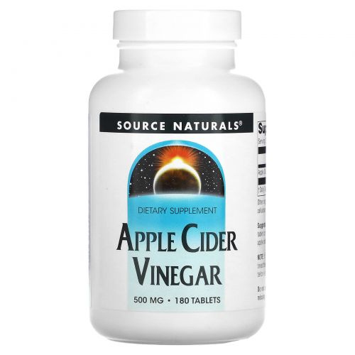 Source Naturals, Яблочный уксус, 500 мг, 180 таблеток