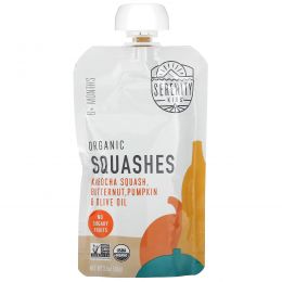 Serenity Kids, Organic Squashes with Kabocha Squash, Butternut, Pumpkin & Olive Oil,  6+ Months, 3.5 oz (99 g)