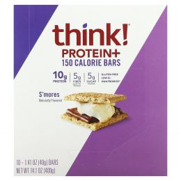 Think !, Батончики с протеином и клетчаткой, смор, 10 баточников, 1,41 унц. (40 г) каждый