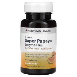 American Health, Super Papaya Enzyme Plus, папайя, 90 таблеток