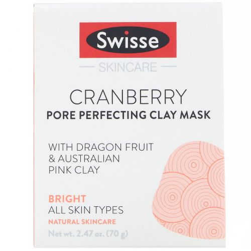 Swisse, Skincare, клюква, глиняная маска для ухода за порами, 70 г (2,47 унции)