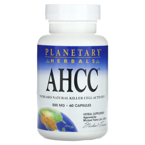 Planetary Herbals, AHCC (Активный гексо состав), 500 мг, 60 капсул