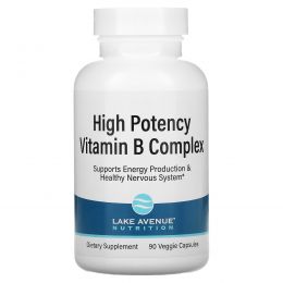 Lake Avenue Nutrition, комплекс витаминов группы B высокой эффективности действия, 90 вегетарианских капсул