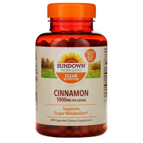 Sundown Naturals, Корица, 1000 мг, 200 капсул