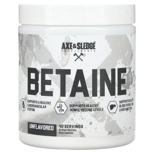 Axe & Sledge Supplements, Basics, бетаин, без добавок, 100 г (3,53 унции)