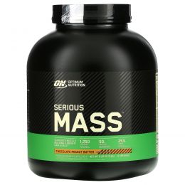 Optimum Nutrition, Serious Mass, высокопротеиновая добавка для наращивания веса, шоколад, арахисовое масло, 6 фунтов (2,72 кг)