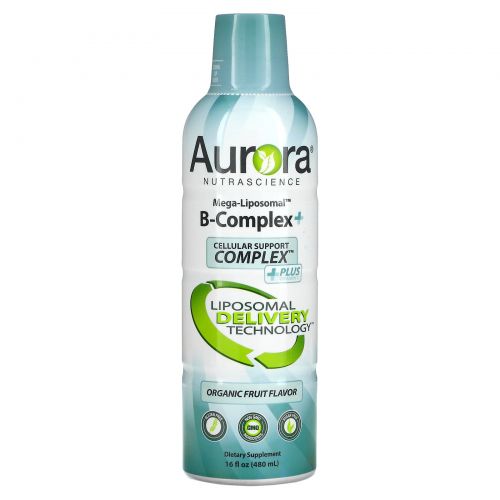 Aurora Nutrascience, Mega-Liposomal B-Complex+, Organic Fruit, 16 fl oz (480 ml)