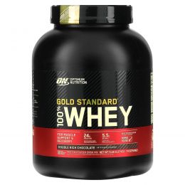 Optimum Nutrition, 100% сыворотка, золотой стандарт, двойной шоколад, 5 фунтов (2,27 кг)