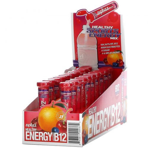 Zipfizz, Healthy Energy Mix With Vitamin B12, Fruit Punch, 20 Tubes, 0.39 oz (11 g) Each