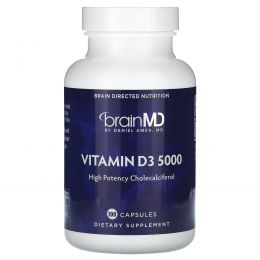 BrainMD, витамин D3 5000, 100 капсул