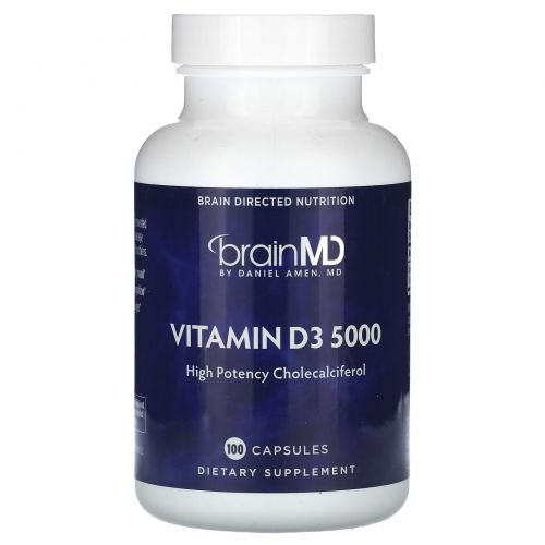 BrainMD, витамин D3 5000, 100 капсул