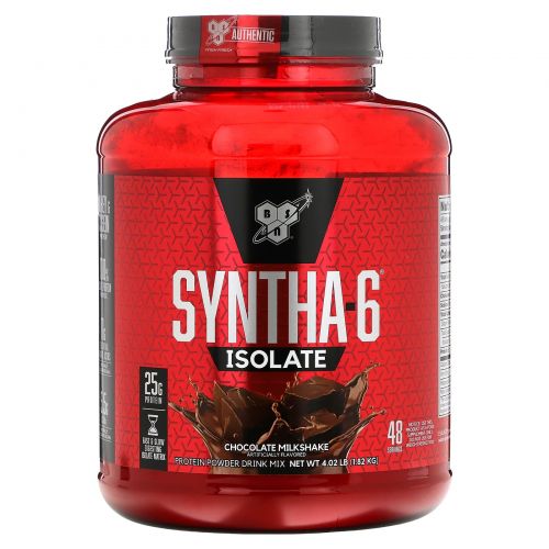 BSN, Изолят Syntha-6, протеиновая смесь для приготовления напитков, шоколадный молочный коктейль, 4,01 фунта (1,82 кг)