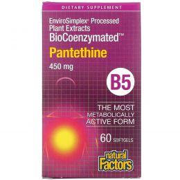 Natural Factors, BioCoenzymated, Pantethine, 450 mg, 60 Softgels