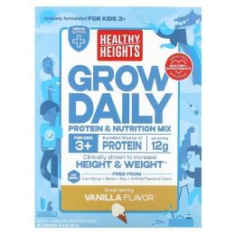 Healthy Heights, Grow Daily, смесь протеина и питательных веществ, для детей от 3 лет, со вкусом ванили, 7 пакетиков по 43 г (1,52 унции)