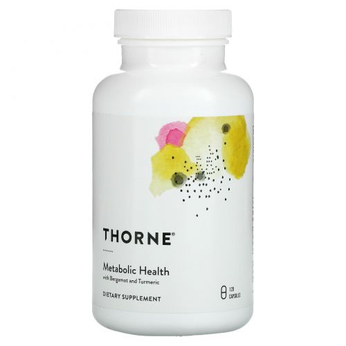 Thorne, средство для здорового обмена веществ с бергамотом и куркумой, 120 капсул
