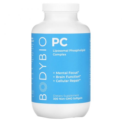 BodyBio, ПК, липосомальный фосфолипидный комплекс, 300 мягких таблеток без ГМО