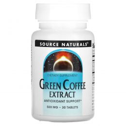 Source Naturals, Экстракт зелёного кофе, 500 мг, 30 таблеток