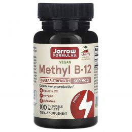 Jarrow Formulas, Метил B-12, со вкусом вишни, 500 мкг, 100 леденцов