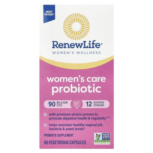 Renew Life, Пробиотик для женщин, 60 вегетарианских капсул