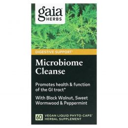 Gaia Herbs, Microbiome Cleanse, 60 веганских жидких фитокапсул