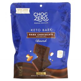 ChocZero, Dark Chocolate with Sea Salt, Almond, Sugar Free, 6 Mini Pack, 1 oz Each
