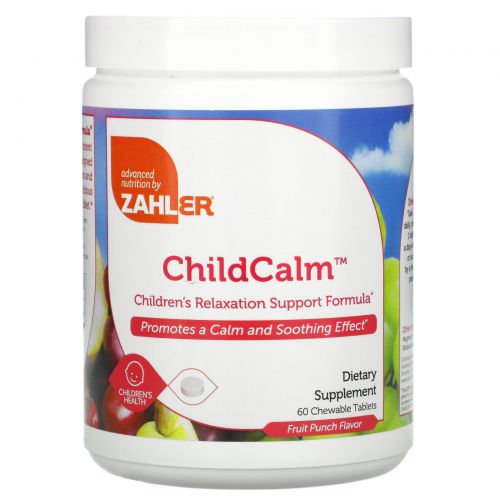 Zahler, ChildCalm, Children's Relaxation Support Formula, Fruit Punch, 60 Chewable Tablets