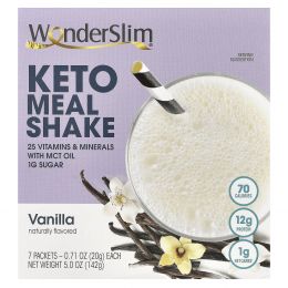 WonderSlim, кетогенный коктейль, со вкусом ванили, 7 пакетиков по 20 г (0,71 унции)