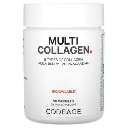 Codeage, Hydrolyzed, Multi Collagen, Type I, II, III, V, X, 90 капсул