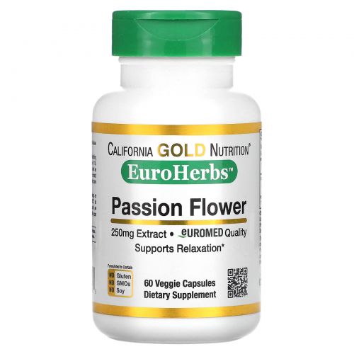 California Gold Nutrition, EuroHerbs, Passion Flower, 250 mg , 60 Veggie Capsules