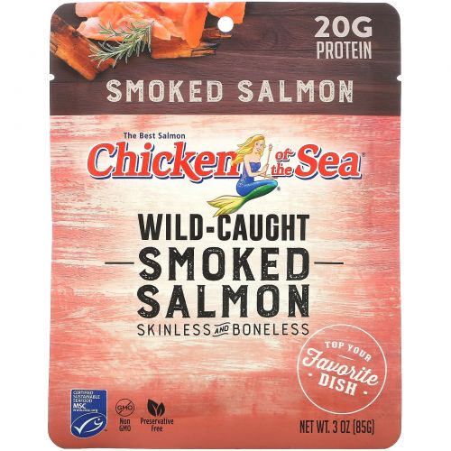 Chicken of the Sea, Wild-Caught Smoked Salmon, 3 oz (85 g)