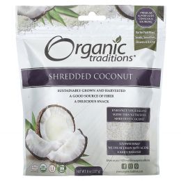 Organic Traditions, Тертый кокос, 227 г (8 унций)
