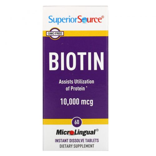 Superior Source, Biotin, 10,000 mcg, 60 Instant Dissolve Tablets