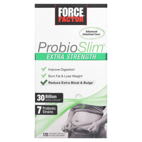 Force Factor, ProbioSlim, повышенной силы действия, 30 млрд КОЕ, 120 капсул