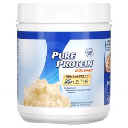 Pure Protein, 100% Whey Protein, Vanilla Cream, 1 lb (453 g)