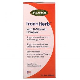 Flora, Iron+ Herb With B-Vitmain Complex, 7.7 fl oz ( 228 ml)