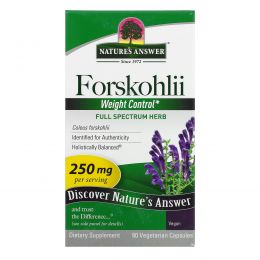 Nature's Answer, Forskohlii, 250 мг, 60 шт., вегетарианские капсулы