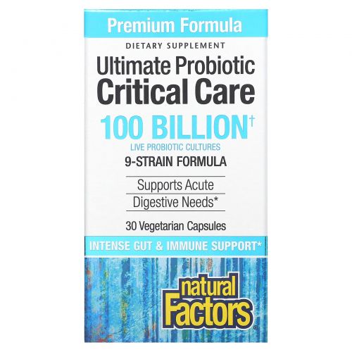 Natural Factors, Ultimate Probiotic Critical Care, 100 Billion CFU, 30 Vegetarian Capsules