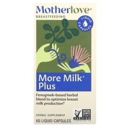 Motherlove, для грудного вскармливания, More Milk Plus, 60 капсул с жидкостью