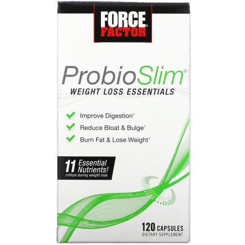 Force Factor, ProbioSlim, незаменимые питательные вещества для снижения веса, 120 капсул