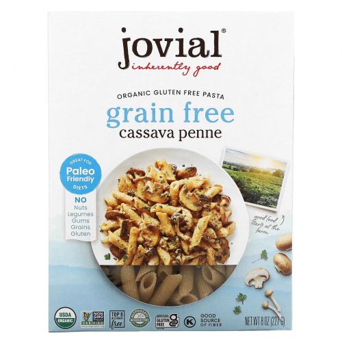 Jovial, Organic Grain Free Cassava Pasta, Penne, 8 oz (227 g)