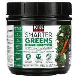 Force Factor, Smarter Greens, суперфуд, порошок, без добавок, 374 г (13,2 унции)