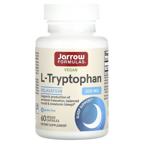 Jarrow Formulas, L-триптофан, 500 мг, 60 капсул