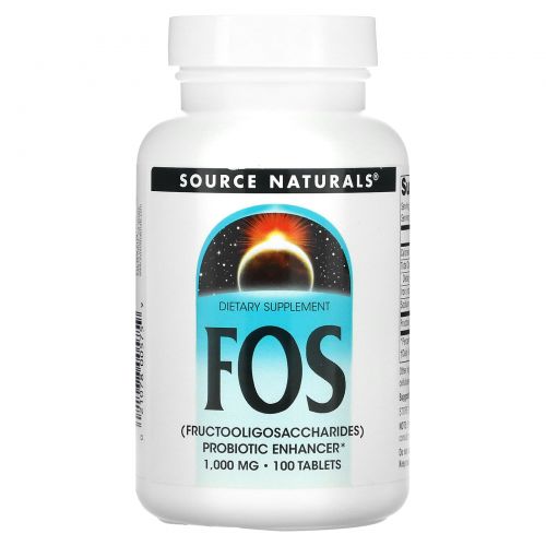 Source Naturals, FOS (фруктоолигосахариды), 100 таблеток