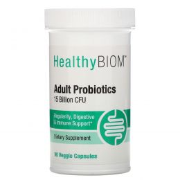 HealthyBiom, Adult Probiotics, 15 Billion CFU, 90 Veggie Capsules