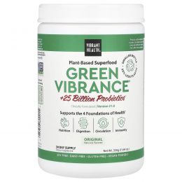 Vibrant Health, Green Vibrance + + 25 миллиардов пробиотиков, версия 16.0, 12,5 унций (354,9 г)