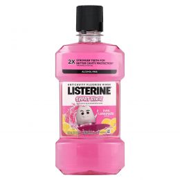 Listerine, Smart Rinse, без спирта, розовый лимонад, 500 мл (16,9 жидк. Унции)